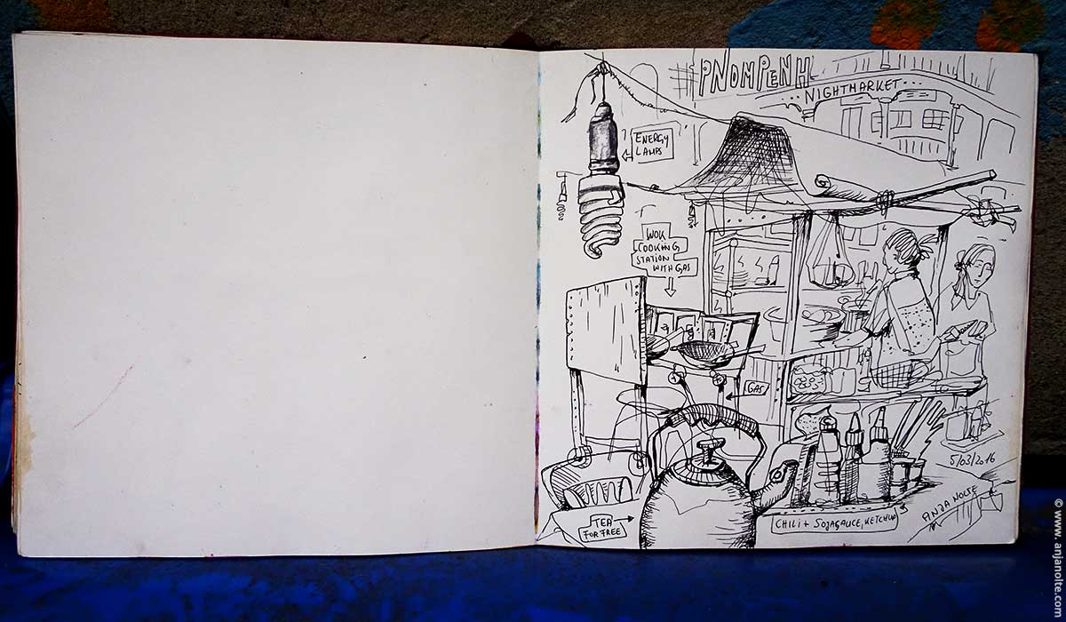 Sketchbook Cambodia Pnompenh