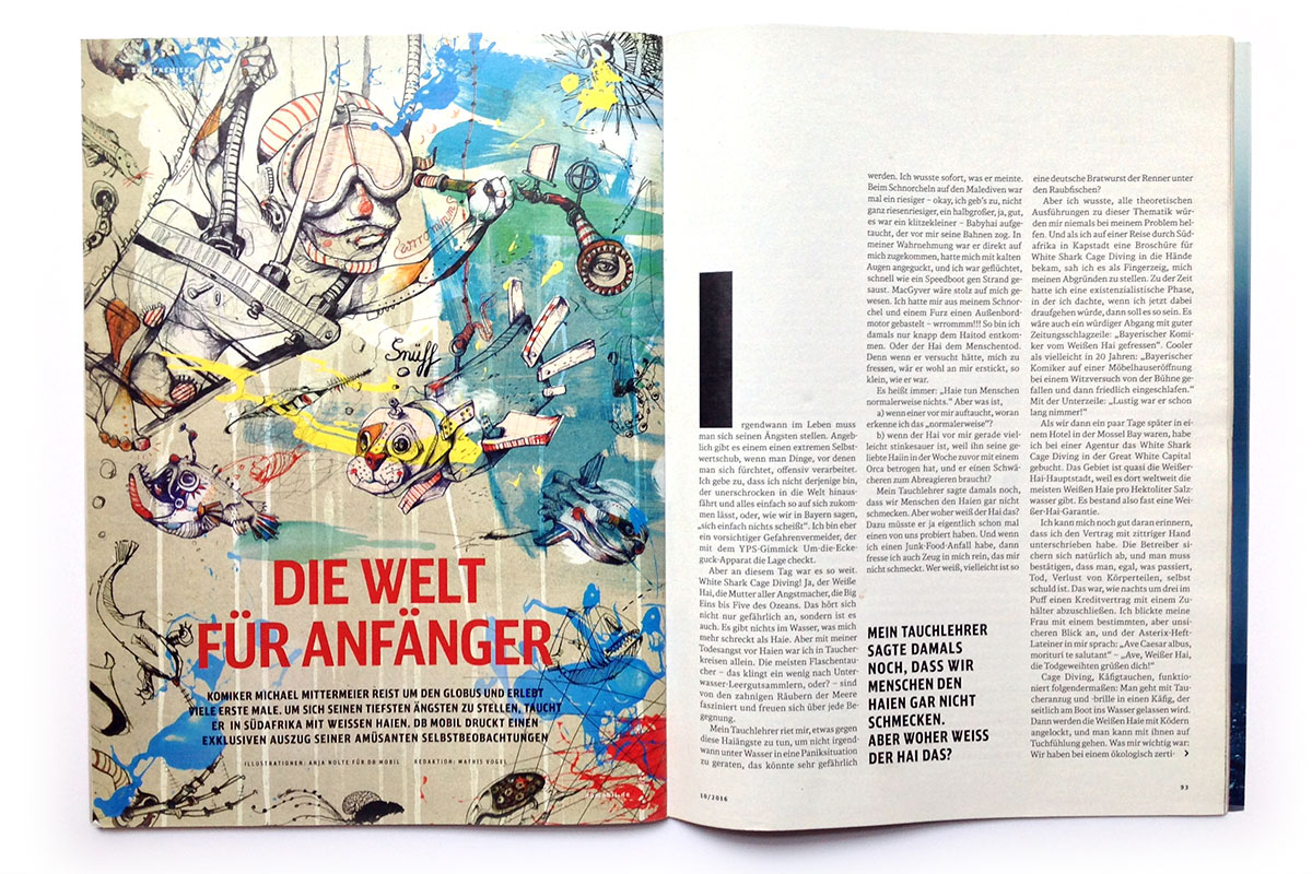 DB Mobil Illustration Anja Nolte Foto Magazinseite