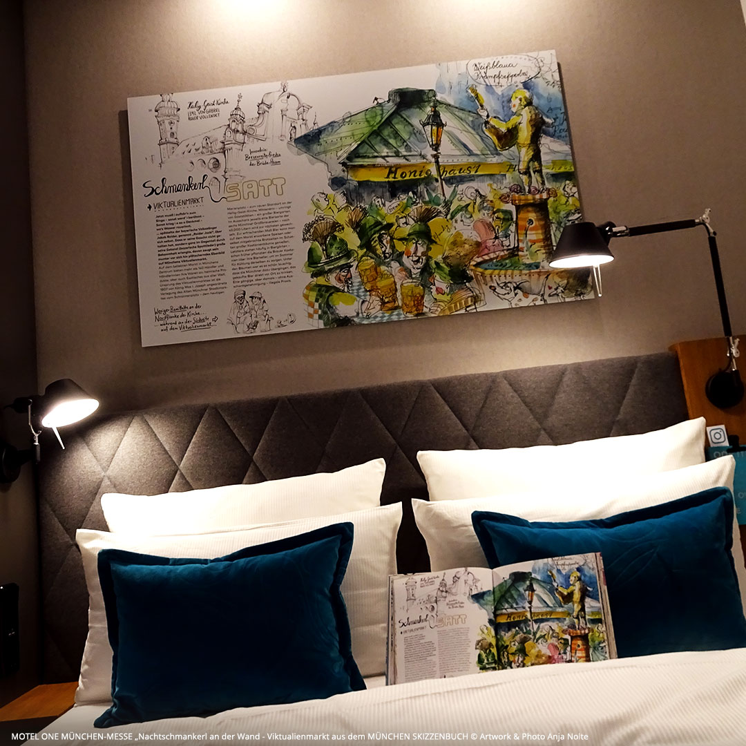 What a pleasure to sleep here! Artwork by Anja Nolte out of the book Urban Sketching Munich.